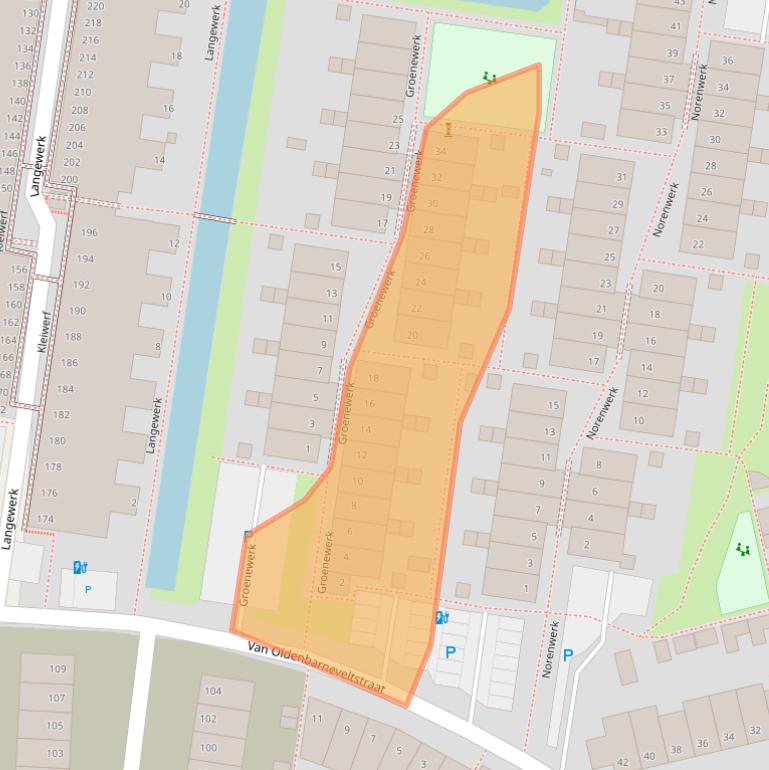 Kaart van postcodegebied 2405HG.