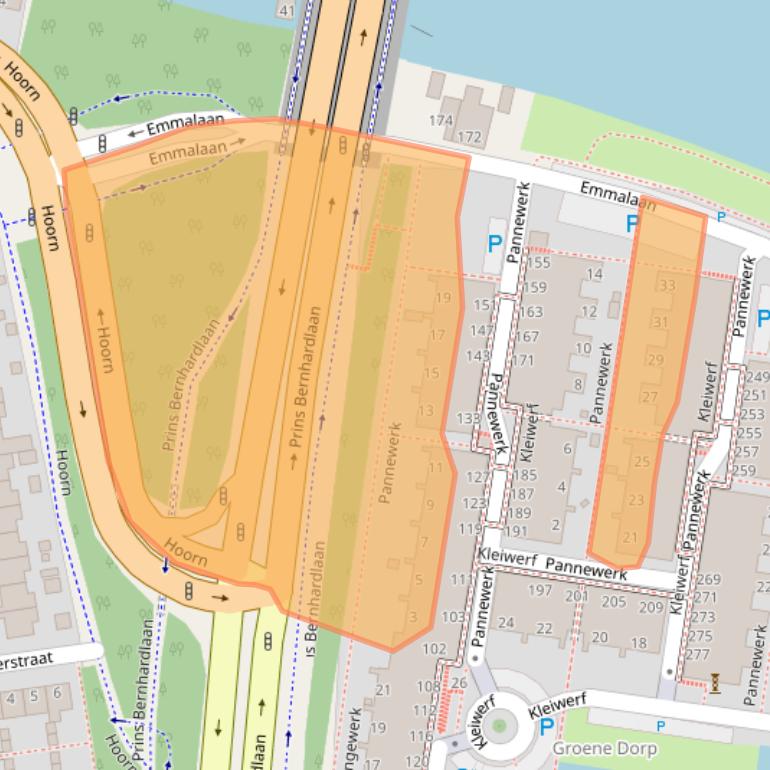 Kaart van postcodegebied 2405HH.