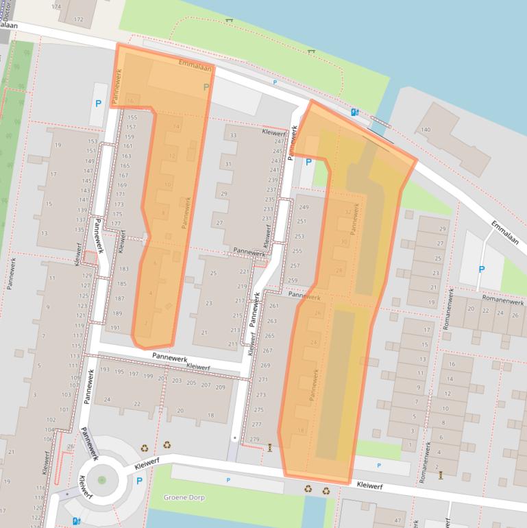 Kaart van postcodegebied 2405HJ.