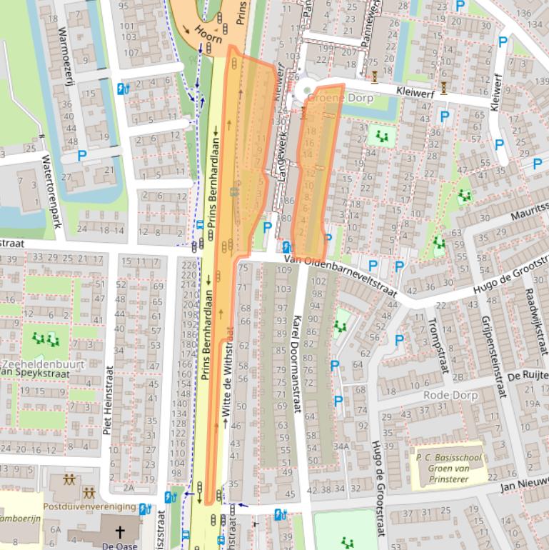 Kaart van postcodegebied 2405HK.