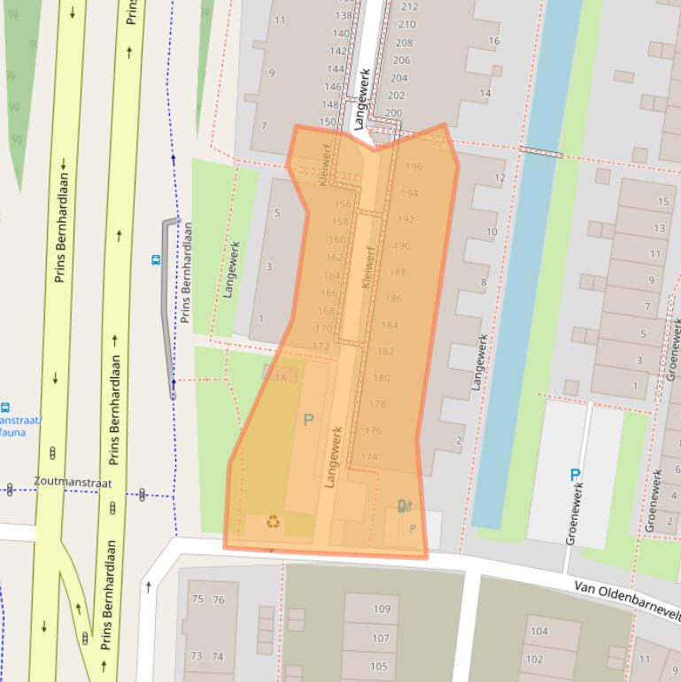 Kaart van postcodegebied 2405HR.