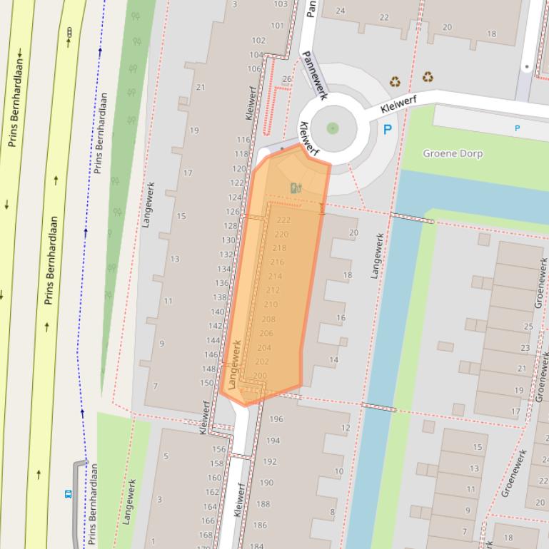 Kaart van postcodegebied 2405HS.