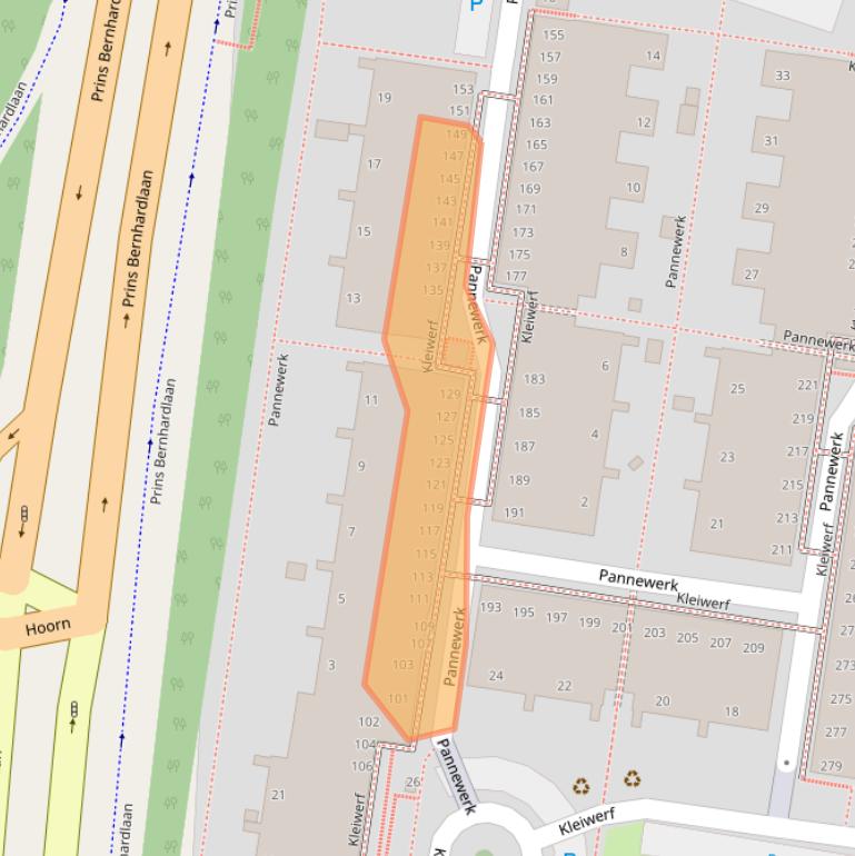 Kaart van postcodegebied 2405HT.