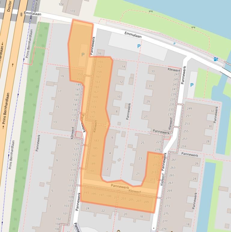 Kaart van postcodegebied 2405HV.