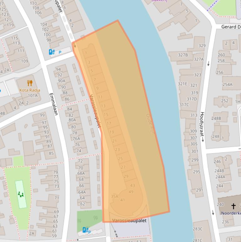 Kaart van postcodegebied 2405JA.