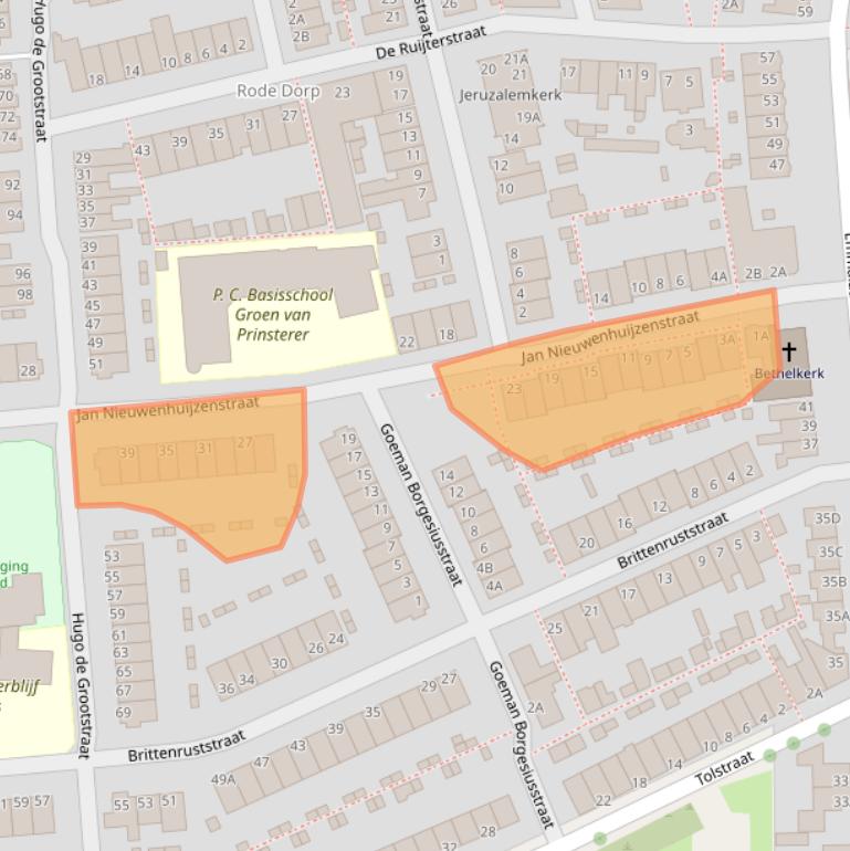 Kaart van postcodegebied 2405VE.
