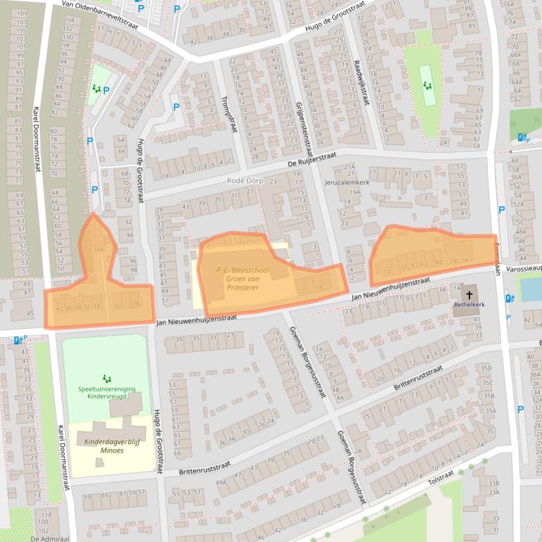 Kaart van postcodegebied 2405VG.