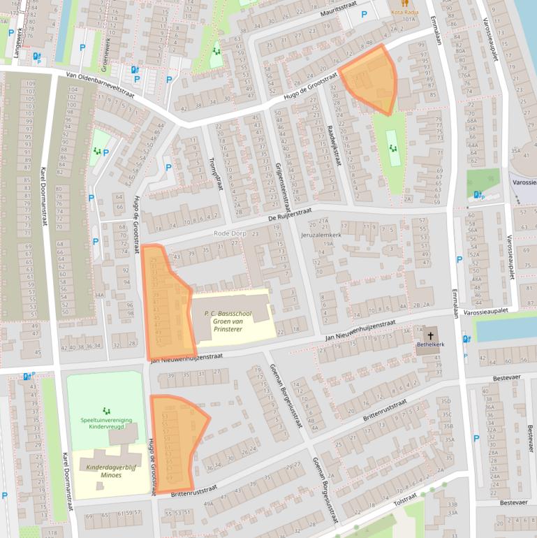 Kaart van postcodegebied 2405VH.