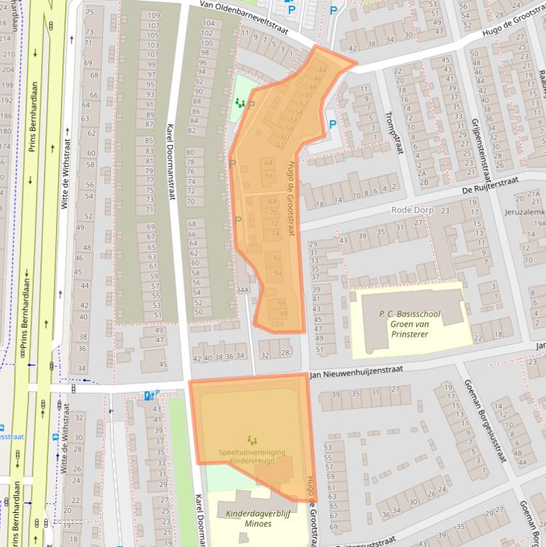 Kaart van postcodegebied 2405VK.