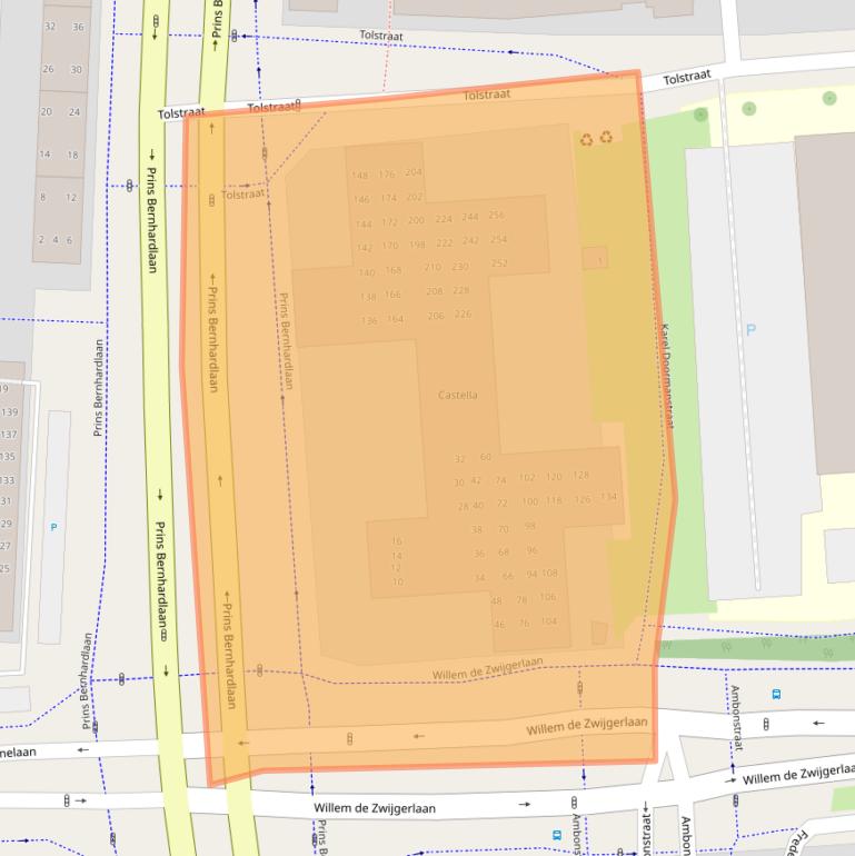 Kaart van postcodegebied 2405VT.