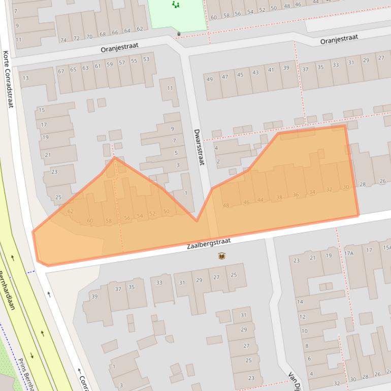Kaart van postcodegebied 2405XC.