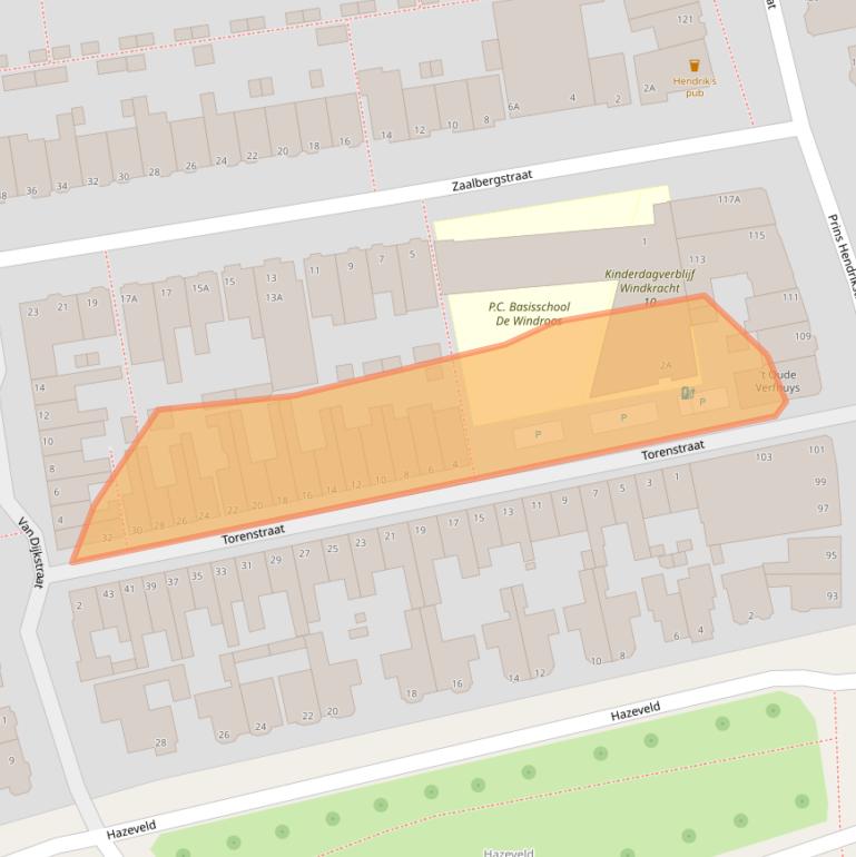 Kaart van postcodegebied 2405XH.