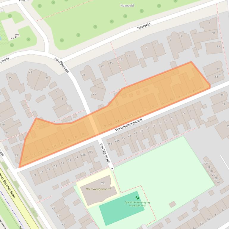Kaart van postcodegebied 2405XK.
