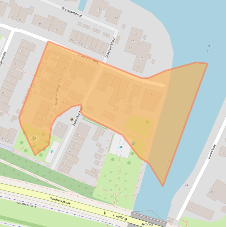 Kaart van postcodegebied 2405XR.