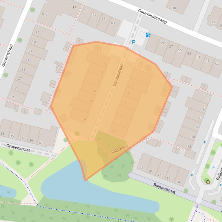 Kaart van postcodegebied 2405ZB.