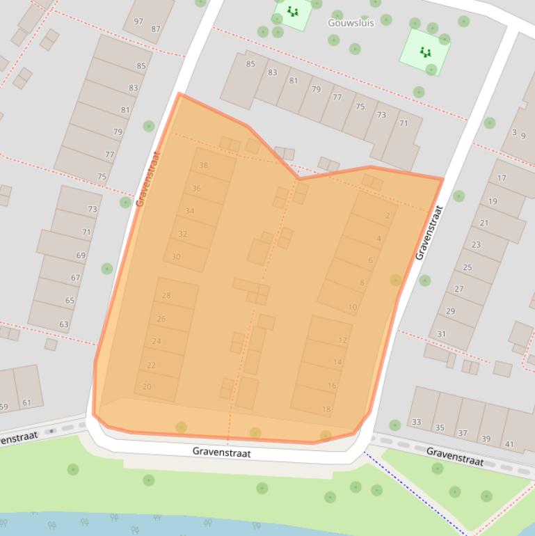 Kaart van postcodegebied 2405ZE.