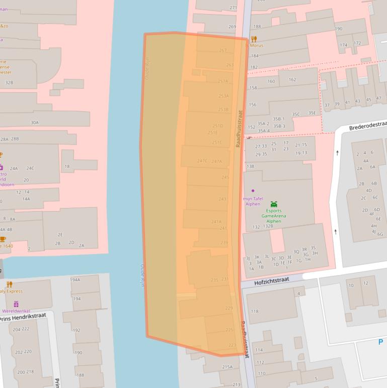 Kaart van postcodegebied 2406AD.