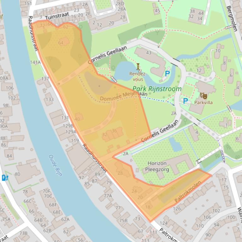 Kaart van postcodegebied 2406AG.