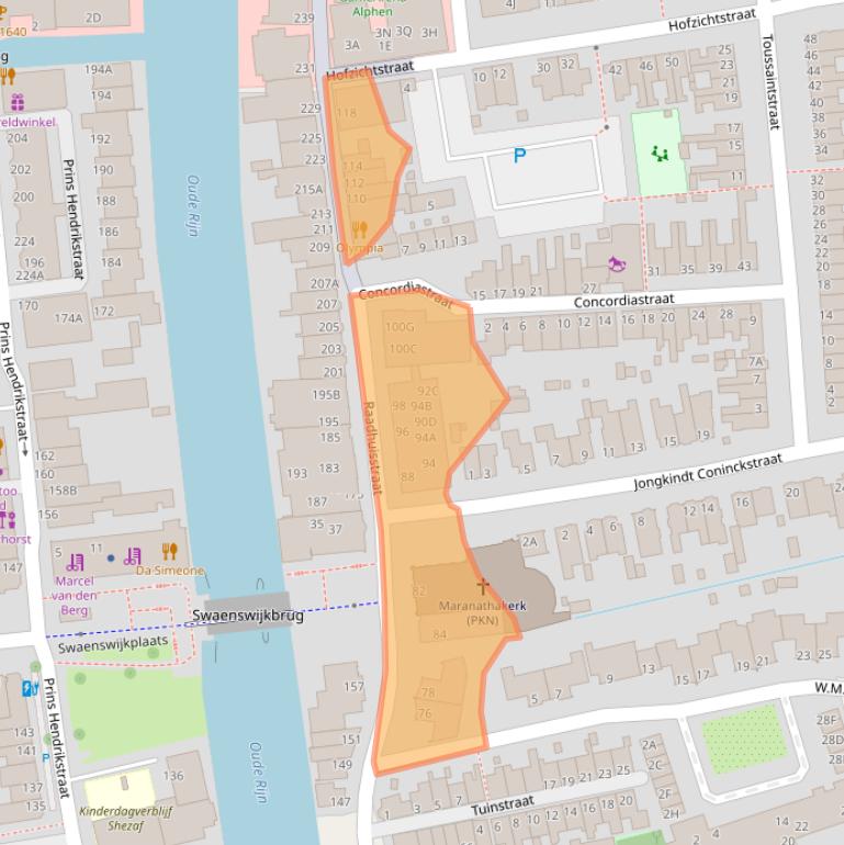 Kaart van postcodegebied 2406AH.