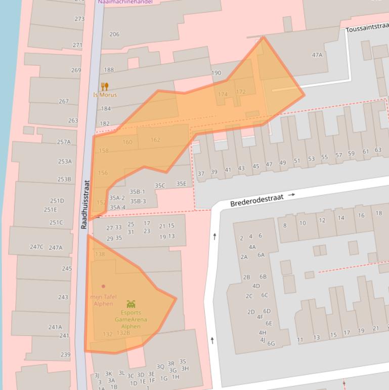 Kaart van postcodegebied 2406AJ.