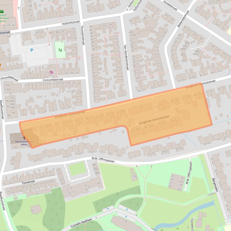 Kaart van postcodegebied 2406AP.