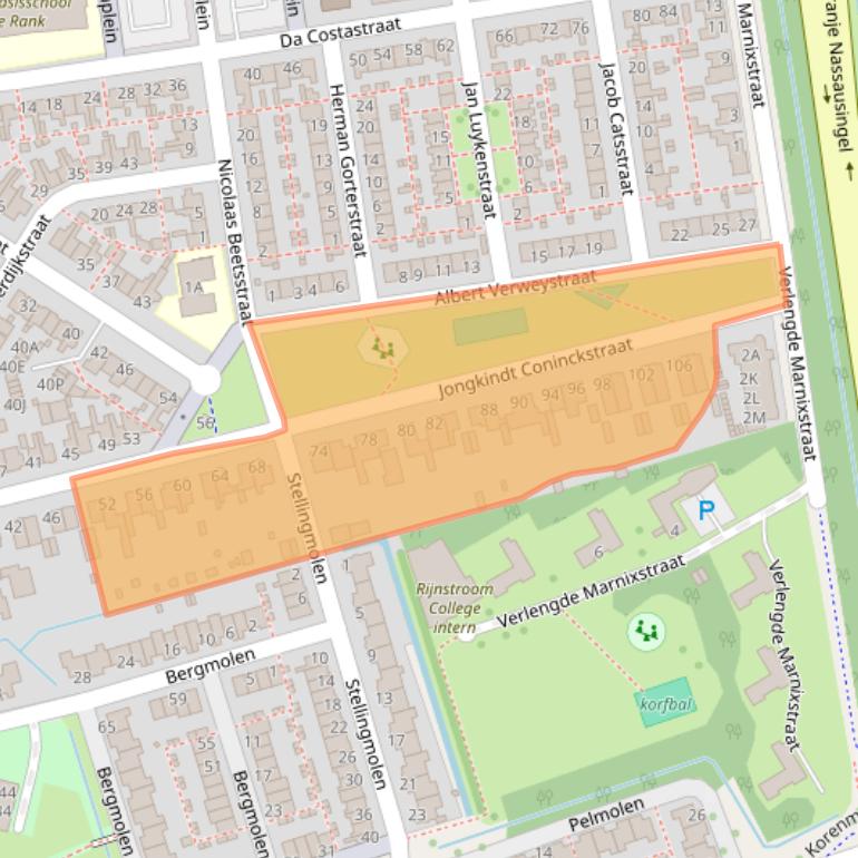Kaart van postcodegebied 2406AR.