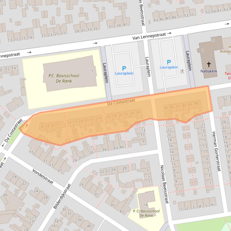 Kaart van postcodegebied 2406AT.