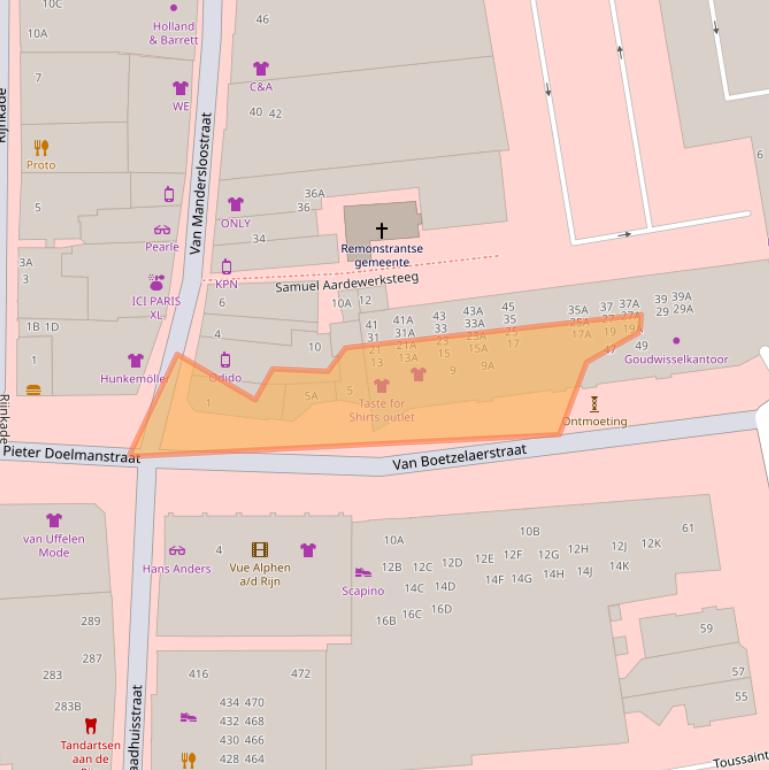 Kaart van postcodegebied 2406BC.