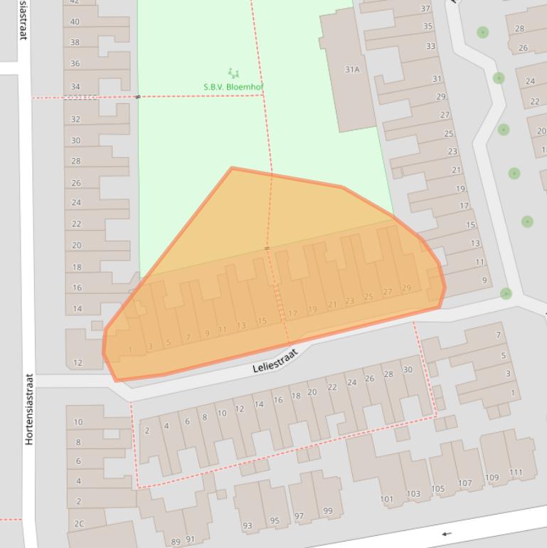 Kaart van postcodegebied 2406BL.