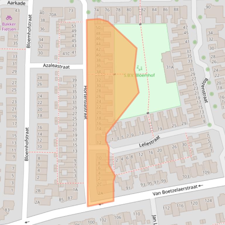 Kaart van postcodegebied 2406BP.