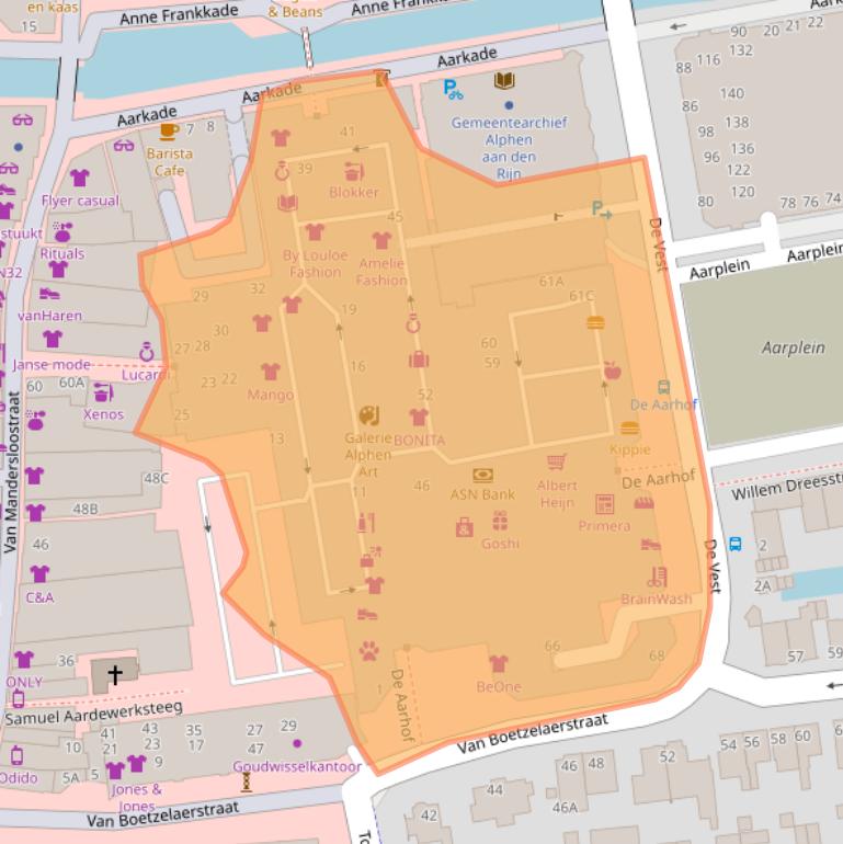 Kaart van postcodegebied 2406BT.