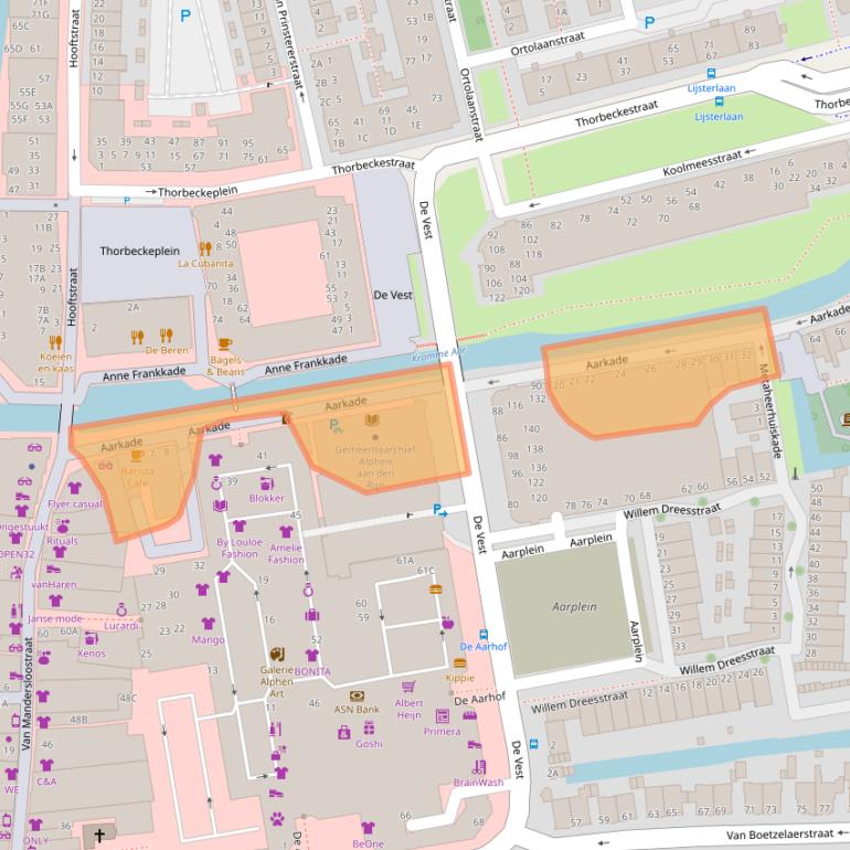 Kaart van postcodegebied 2406BV.
