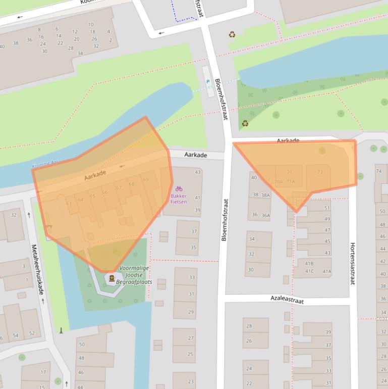 Kaart van postcodegebied 2406BW.