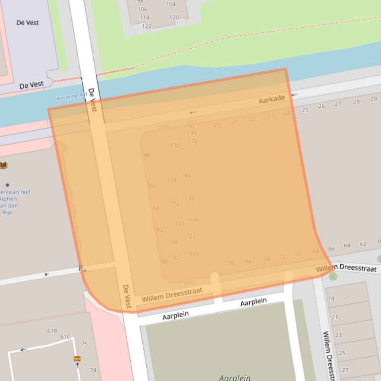 Kaart van postcodegebied 2406BZ.