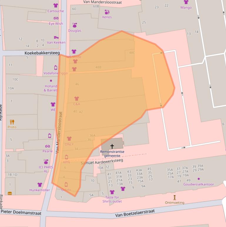 Kaart van postcodegebied 2406CD.