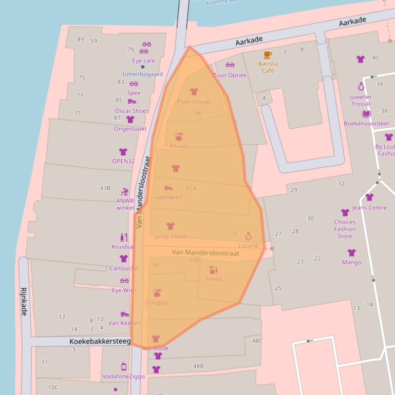 Kaart van postcodegebied 2406CE.