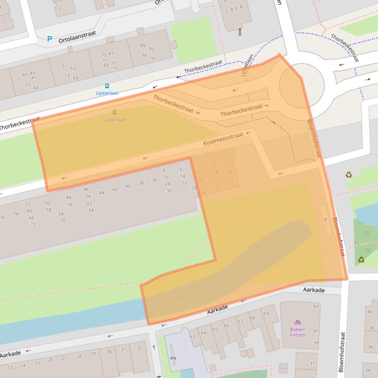 Kaart van postcodegebied 2406CL.