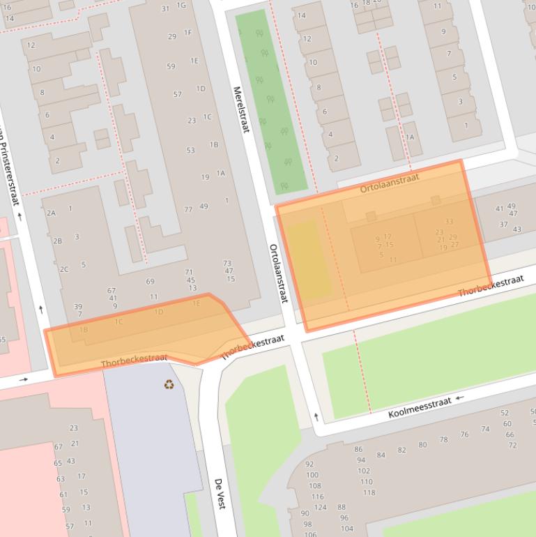 Kaart van postcodegebied 2406CM.