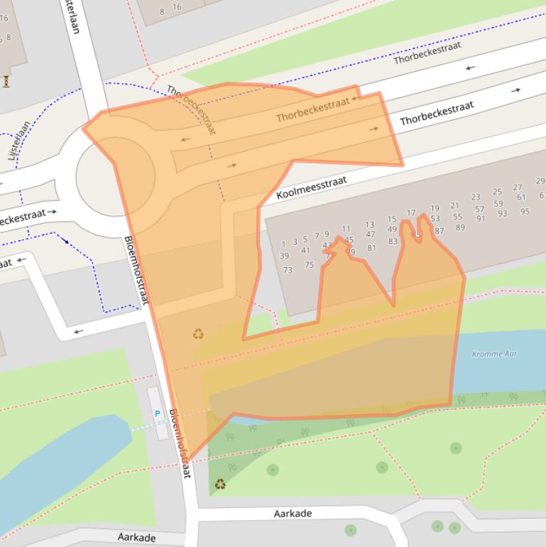 Kaart van postcodegebied 2406CW.