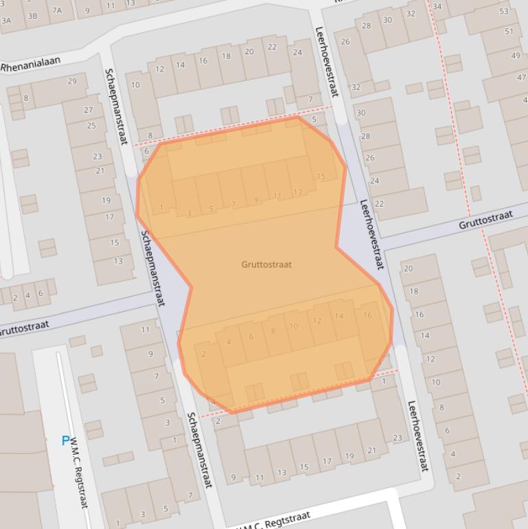 Kaart van postcodegebied 2406DC.