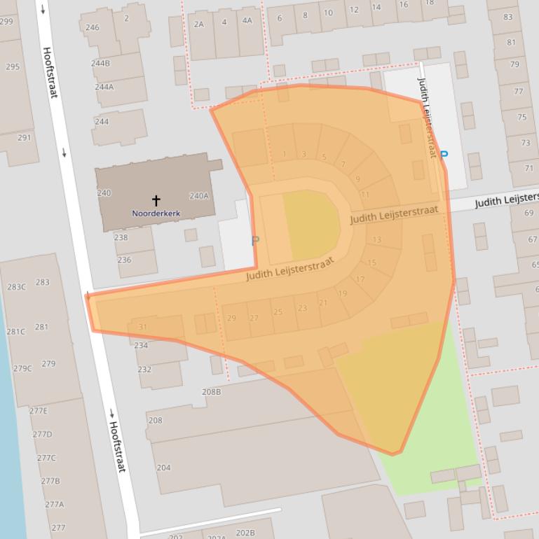 Kaart van postcodegebied 2406DN.