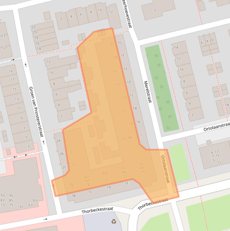 Kaart van postcodegebied 2406DX.