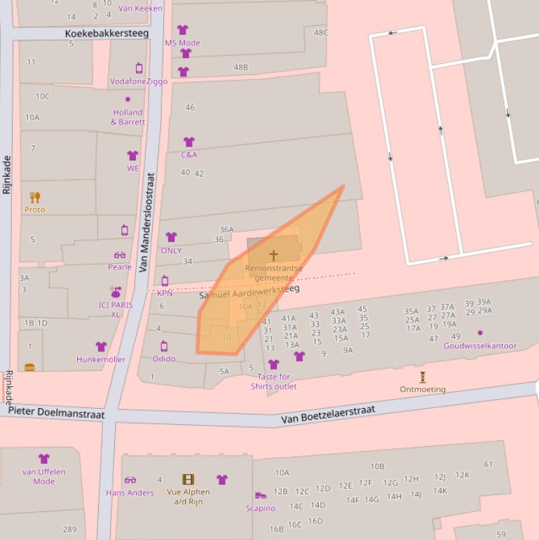 Kaart van postcodegebied 2406DZ.