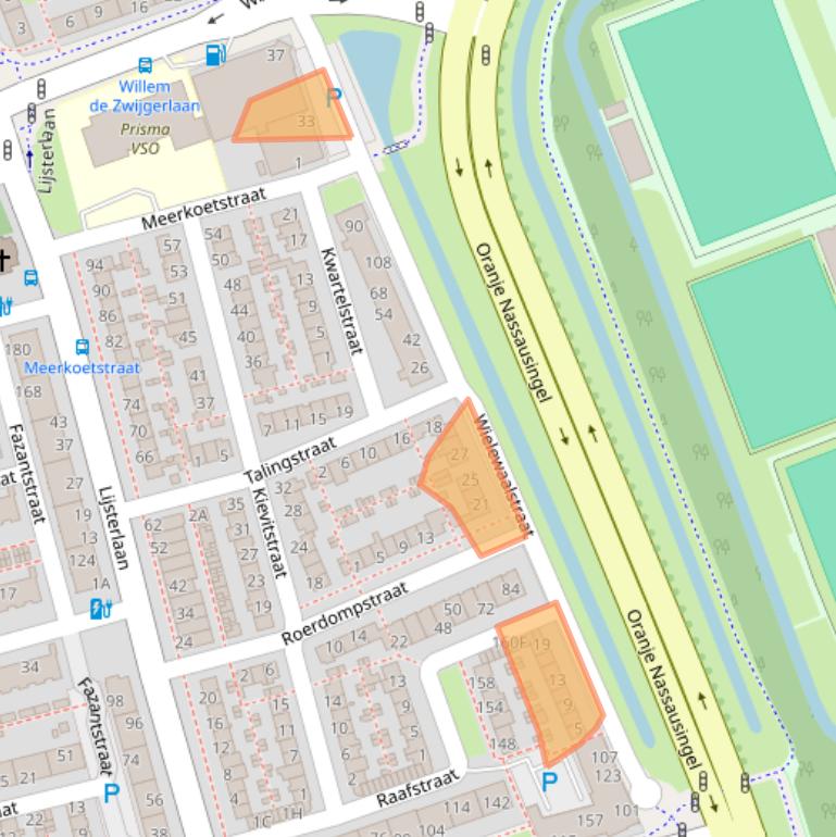 Kaart van postcodegebied 2406EA.