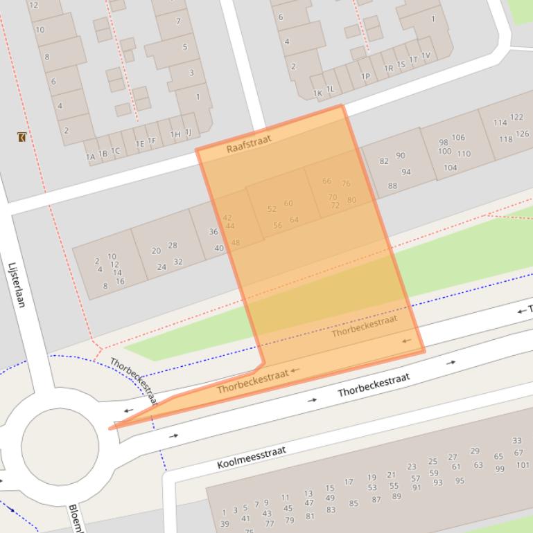 Kaart van postcodegebied 2406ED.