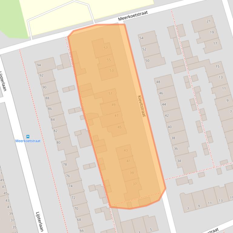 Kaart van postcodegebied 2406ET.