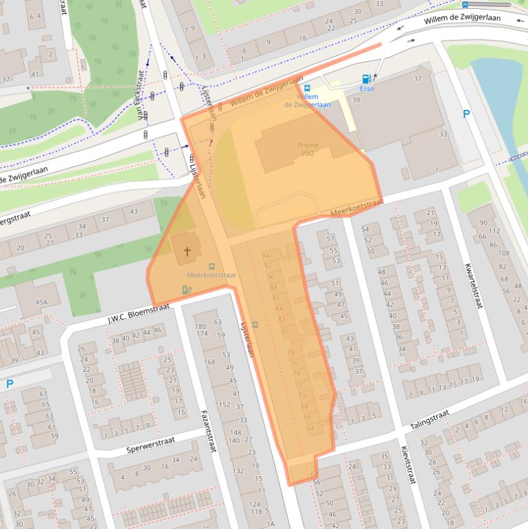 Kaart van postcodegebied 2406GA.