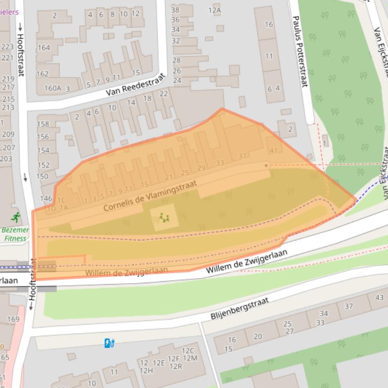 Kaart van postcodegebied 2406GT.
