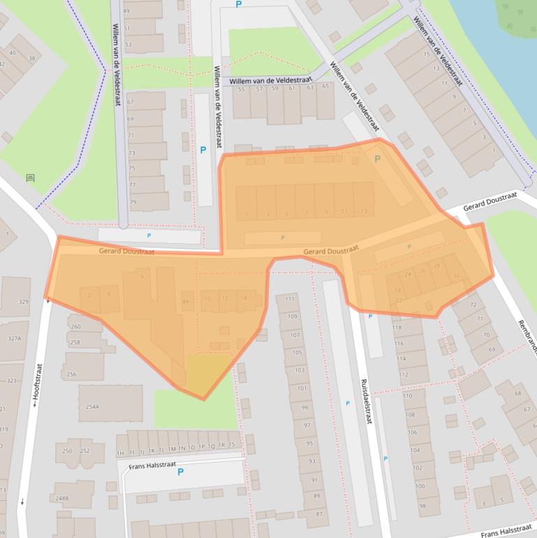 Kaart van postcodegebied 2406GV.