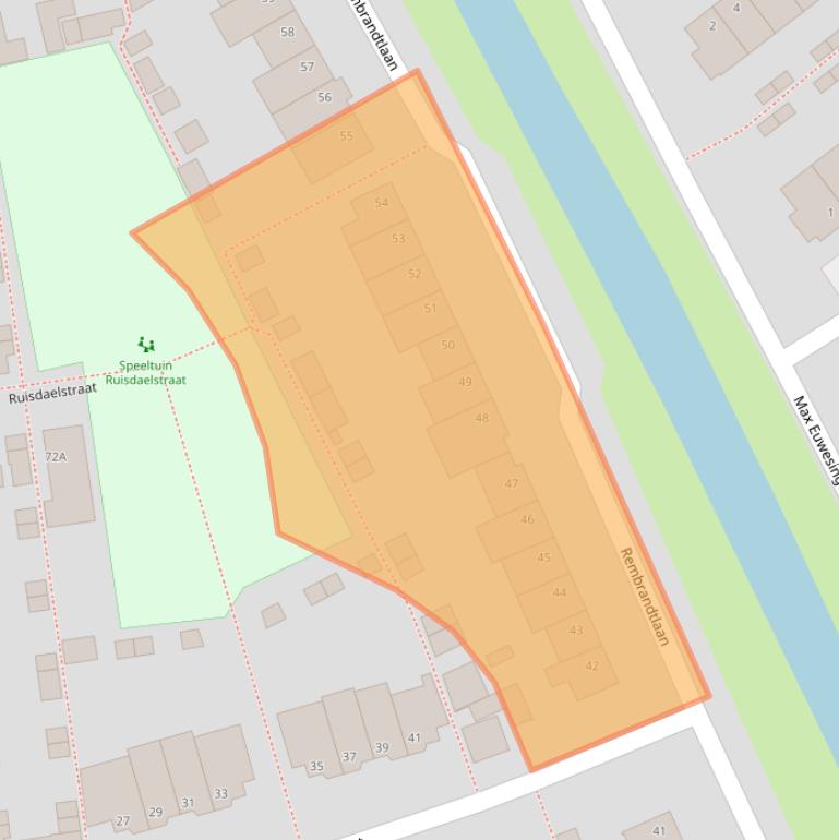 Kaart van postcodegebied 2406HA.